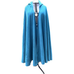 Hooded Cloak in Teal Fleece